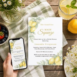 Invitation Fête de mariage citronnée, fête d'été