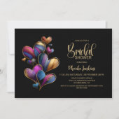 Invitation Fête de mariage Cœurs Colorés (Devant)