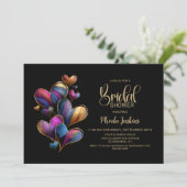 Invitation Fête de mariage Cœurs Colorés (Debout devant)