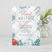 Invitation Fête de mariage cosy Flannelle & Fizz (Debout devant)