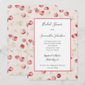 Invitation Fête de mariage Cream Red Cherries (Devant / Derrière)