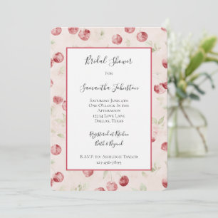Invitation Fête de mariage Cream Red Cherries