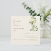 Invitation Fête de mariage Crème de Champagne Hydrangea Blanc (Debout devant)