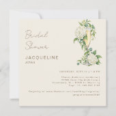 Invitation Fête de mariage Crème de Champagne Hydrangea Blanc (Devant)