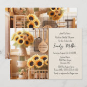 Invitation Fête de mariage Cuisine Tournesol (Devant / Derrière)