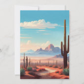 Invitation Fête de mariage dans le désert de cactus de l'Oues (Dos)