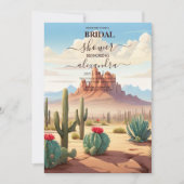 Invitation Fête de mariage dans le désert de cactus de l'Oues (Devant)