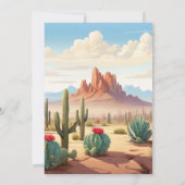 Invitation Fête de mariage dans le désert de cactus de l'Oues (Dos)