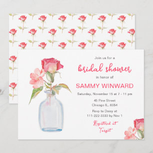 Invitation Fête de mariage dans un bocal en maçonnerie floral