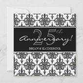 Invitation Fête de mariage de 25 ans en métal argenté (Devant)