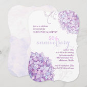 Invitation Fête de mariage de 50 ans Hydrangeas élégants (Devant / Derrière)