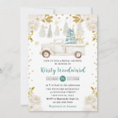 Invitation Fête de mariage de camionnette blanche rustique d' (Devant)