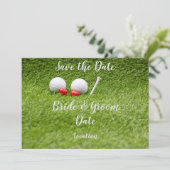 Invitation Fête de mariage de golf avec balle de golf et amou (Debout devant)