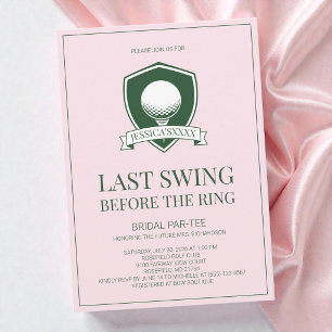 Invitation Fête de mariage de golf rose dernier swing avant l