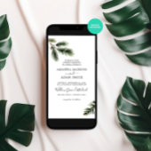 Invitation Fête de mariage de la branche de pin d'aquarelle