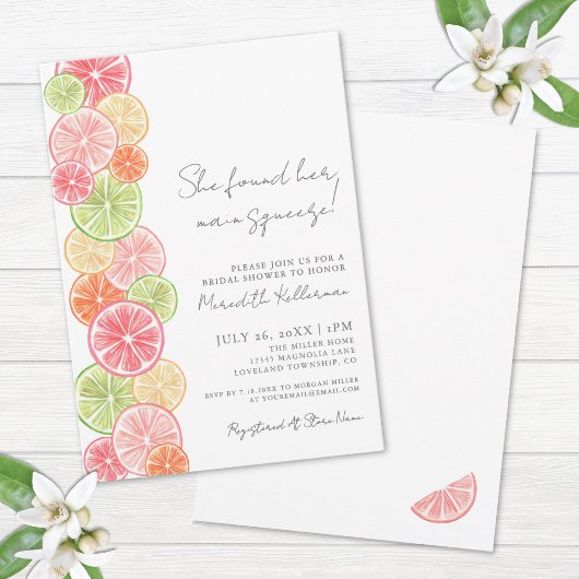 Invitation Fête de mariage de Main Squeeze Citrus
