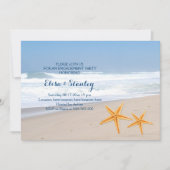 Invitation Fête de mariage de plage d'été Starfish (Devant)