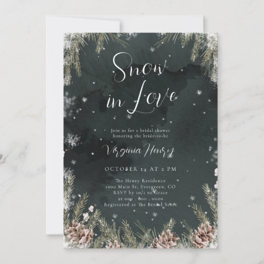 Invitation Fête de Mariage de Snow In Love (Devant)