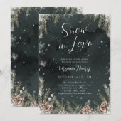 Invitation Fête de Mariage de Snow In Love (Devant / Derrière)