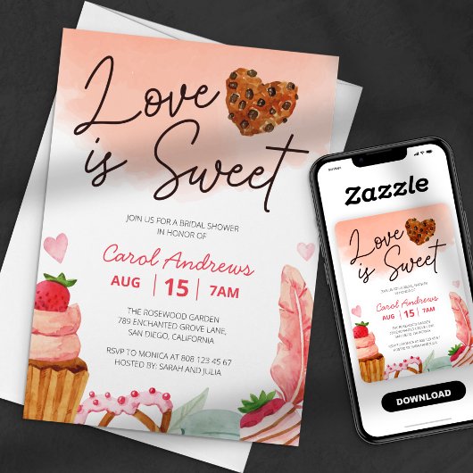 Invitation Fête de mariage d'eau douce et d'amour