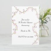 Invitation Fête de mariage délicate floraison (Debout devant)