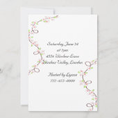 Invitation Fête de mariage délicate floraison (Dos)