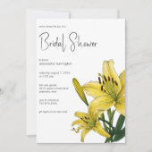 Invitation Fête de mariage délicate Lily jaune (Devant)