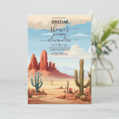 Invitation Fête de mariage Desert Cactus (Debout devant)