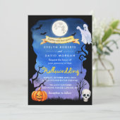 Invitation Fête de mariage d'Halloween Spooktacular (Debout devant)