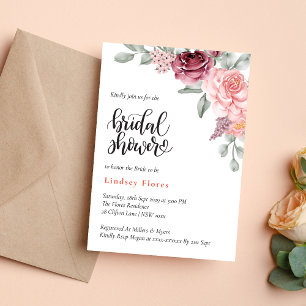 Invitation Fête de Mariage Élégante à l'Aquarelle Fleurie Ros