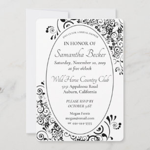 Invitation Fête de mariage élégante à motif floral défilant