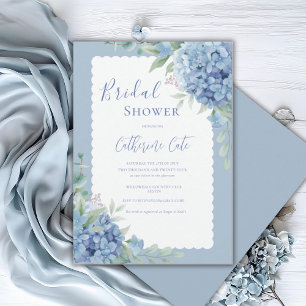 Invitation Fête de mariage élégante aux fleurs d'hortensia bl