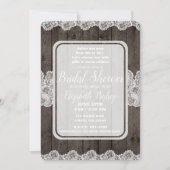 Invitation Fête de mariage élégante Bois foncé rustique et de (Devant)