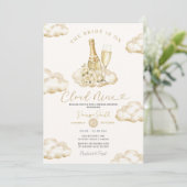 Invitation Fête de mariage élégante Champagne Cloud 9 (Debout devant)