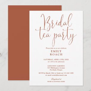 Invitation Fête de mariage élégante en terre cuite avec calli