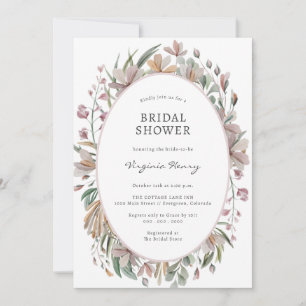 Invitation Fête de mariage élégante et botanique