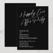 Invitation Fête de Mariage Élégante et Moderne en Noir (Devant / Derrière)