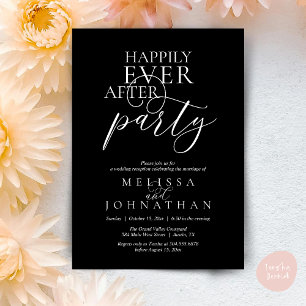 Invitation Fête de Mariage Élégante et Moderne, Happily Ever