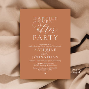 Invitation Fête de Mariage Élégante et Moderne, Heureux Pour
