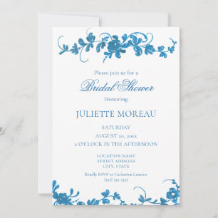 Invitation Fête de mariage élégante florale française vintage