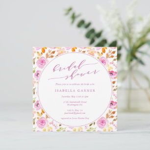 Invitation Fête de Mariage Élégante Jardin Floral Rose Romant