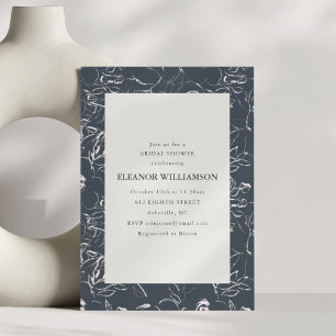 Invitation Fête de mariage élégante moderne grise florale