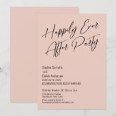 Invitation Fête de Mariage Élégante Moderne Rose Poudré (Devant / Derrière)