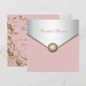 Invitation Fête de mariage élégante rose corail (Devant / Derrière)