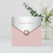 Invitation Fête de mariage élégante rose corail (Debout devant)