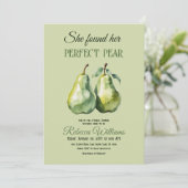 Invitation Fête de mariage élégante verte avec fruit parfait (Debout devant)