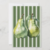 Invitation Fête de mariage élégante verte avec fruit parfait (Dos)