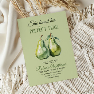 Invitation Fête de mariage élégante verte avec fruit parfait