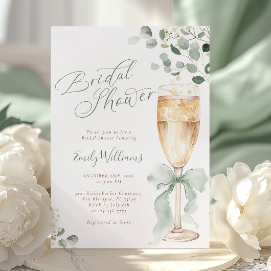 Invitation Fête de mariage en Champagne avec verdure