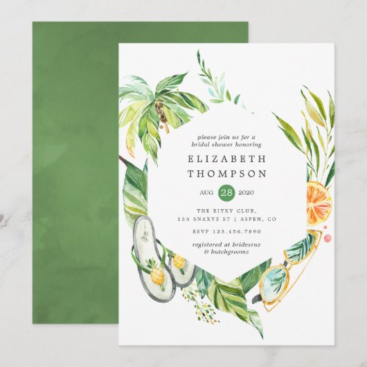 Invitation Fête de mariage en été (Devant / Derrière)